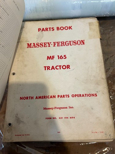 Massey ferguson parts book for - ferguson,